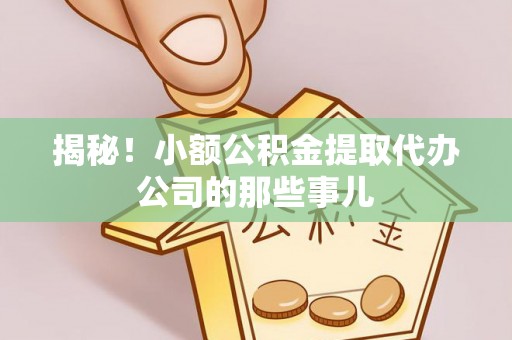 资中揭秘！小额公积金提取代办公司的那些事儿